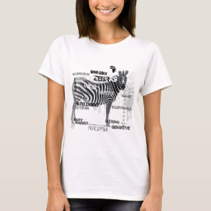 Black and White Unique Zebras Typography T-Shirt