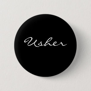 Black and White Usher Button