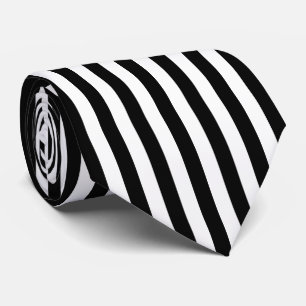 Black and White Vertical Referee Stripes Tie