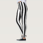 Black and White Vertical Stripes Decor on Leggings<br><div class="desc">These fashion stylish leggings in a Black and White Vertical Stripes decor for yourself or as a gift sure to make an impression in all occasions. Use the "Contact this Designer" link to contact us with your special design requests or for some assistance with any of your customization project needs....</div>