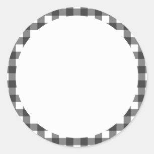 Black and White Vichy Print Gingham Pattern Classic Round Sticker