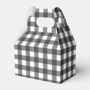 Black and White Vichy Print Gingham Pattern Favor Box