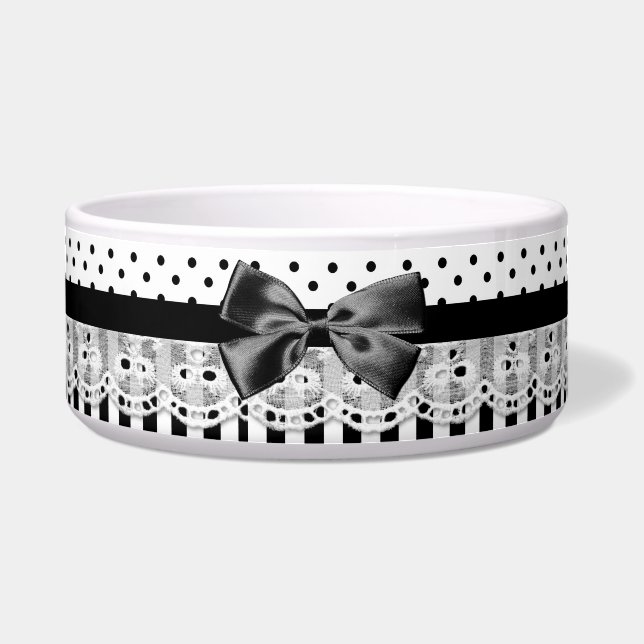 Black And White Victorian Stripes With Bow (Front)