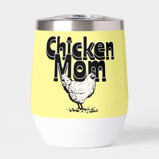 Black and White Vintage Chicken Mom Personalized (Front)