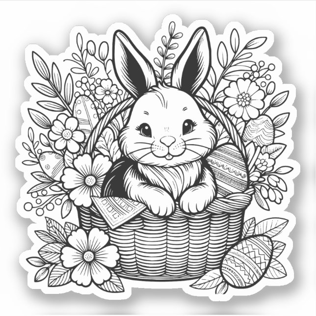 Black and White Vintage Easter Bunny Rabbit   (Front)