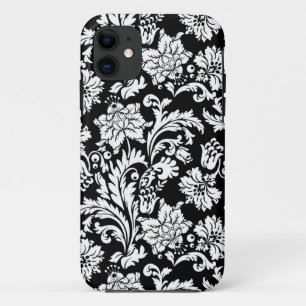 Black And White Vintage Flowers Design iPhone 11 Case