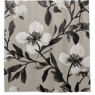 Black and White Vintage Monochrome Floral