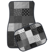 black and white vintage patchwork fabric squares