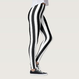 Black and White Vintage Stripes Leggings
