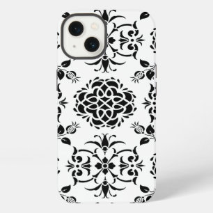 Black and White Vintage Style Damask Pattern iPhone 13 Case