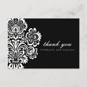 Black and White Vintage Wedding Thank You Card