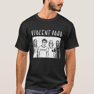 Black And White Violent Art Soho Lyric Music Appar T-Shirt