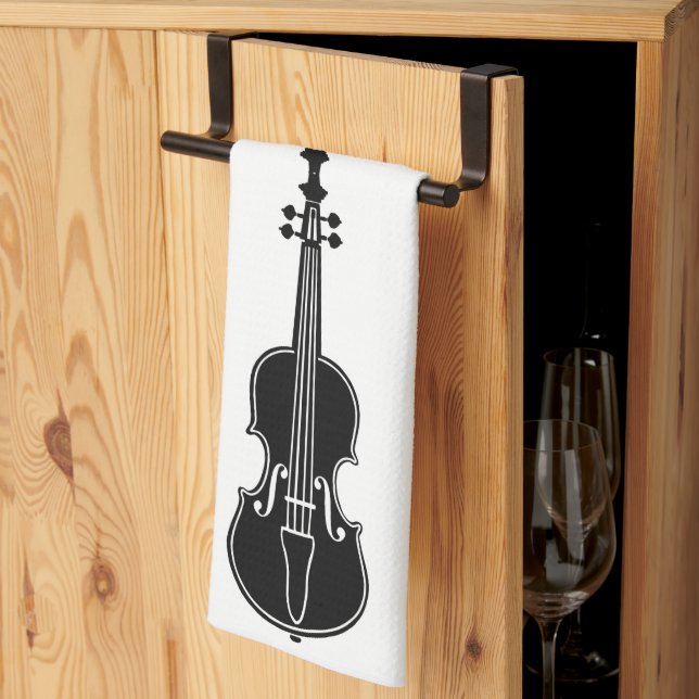 Black and White Violins Towel (Thirds Fold)