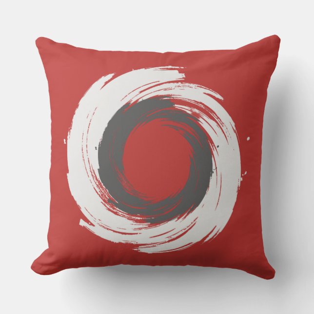 Black and White Vortex Outdoor Pillow (Front)