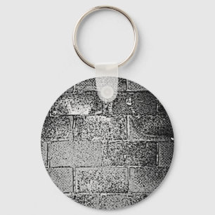 Black and White Wall. Digital Art. Keychain