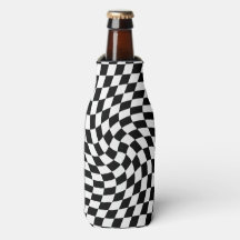 Black and White Warped Chequered Pattern