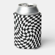 Black and White Warped Chequered Pattern