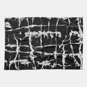 Black and white water texture design, marbling kitchen towel