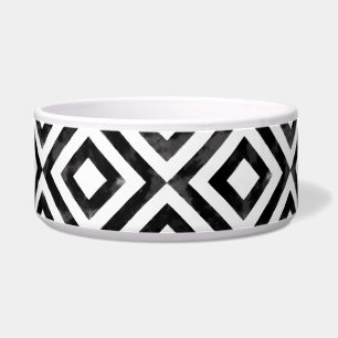 Black and White Watercolor Diamond Pattern