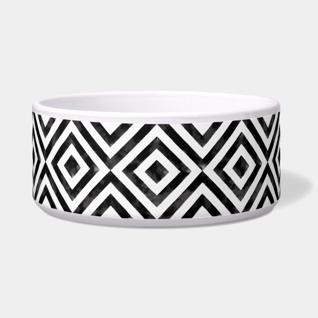 Black and White Watercolor Diamonds Pattern (Front)