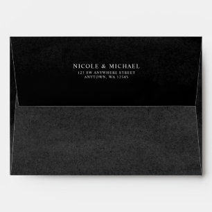 Black and White Watercolor Return Address A7 Envelope