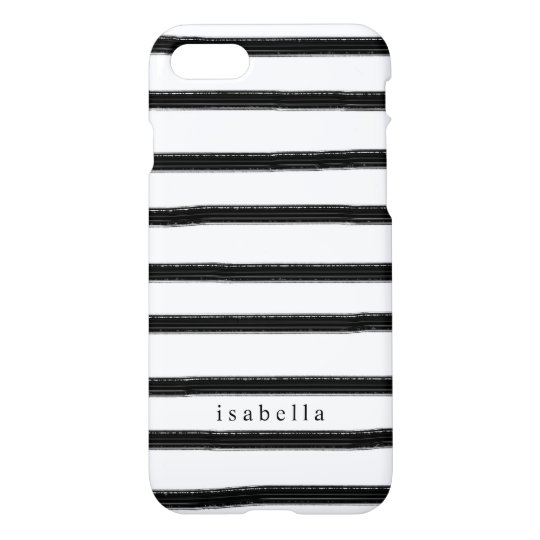 Black And White Watercolor Stripes iPhone 8/7 Case