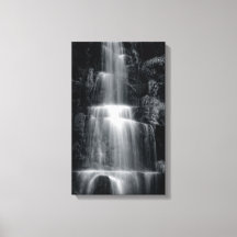Black and White Waterfall Canvas Print
