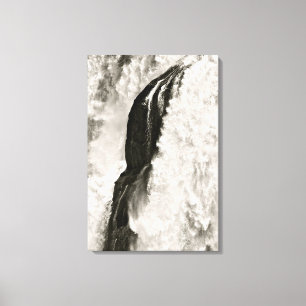 BLACK AND WHITE WATERFALL DETAIL CANVAS PRINT