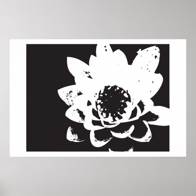 black and white waterlily poster (Front)