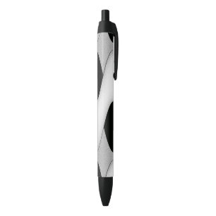 Black and White Wave Black Ink Pen