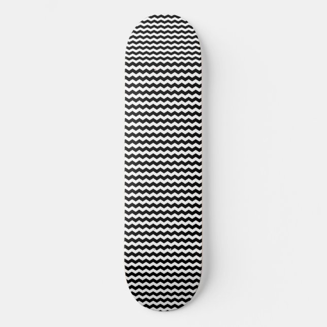Black and White Wave Skateboard (Front)