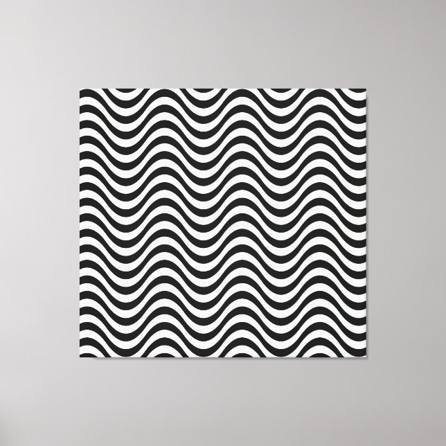 Black and White Waves Canvas Print (Front)