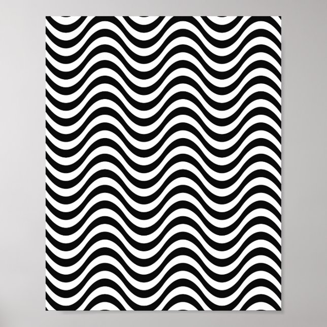 Black and White Waves Poster (Front)