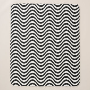 Black and White Waves Sherpa Blanket