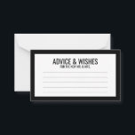 Black and White Wedding Advice and Wishes Card<br><div class="desc">Black and White Wedding Wedding Advice and Wishes Card
featuring your information in black bold sans serif font with black rectangle border.

Click on the customize it button to personalize the design.</div>
