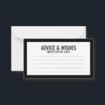 Black and White Wedding Advice and Wishes Card<br><div class="desc">Black and White Wedding Wedding Advice and Wishes Card
featuring your information in black bold sans serif font with black rectangle border.

Click on the customize it button to personalize the design.</div>