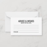 Black and White Wedding Advice and Wishes Card<br><div class="desc">Add a personal touch to your wedding with a modern black and white wedding advice and wishes card.
This advice card features title and details in black bold sans serif font style on white background.

Perfect for wedding,  baby shower,  birthday party,  bachelorette party and any special occasions.</div>