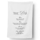 Black and White Wedding Bar Fabric Sign