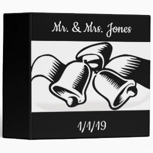 Black And White Wedding Bells Binder