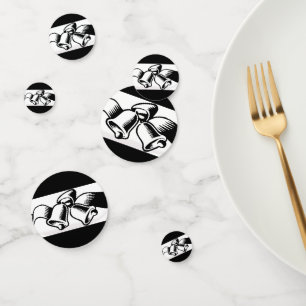 Black And White Wedding Bells Confetti