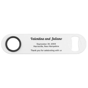 Black and White Wedding Bottle Opener Bar Key