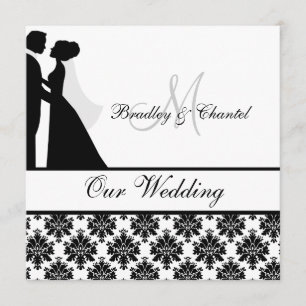 Black and White Wedding Couple Wedding Invitation