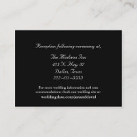 Black and White Wedding enclosure cards