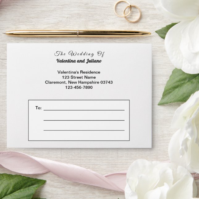 Black and White Wedding Envelope (Wedding)
