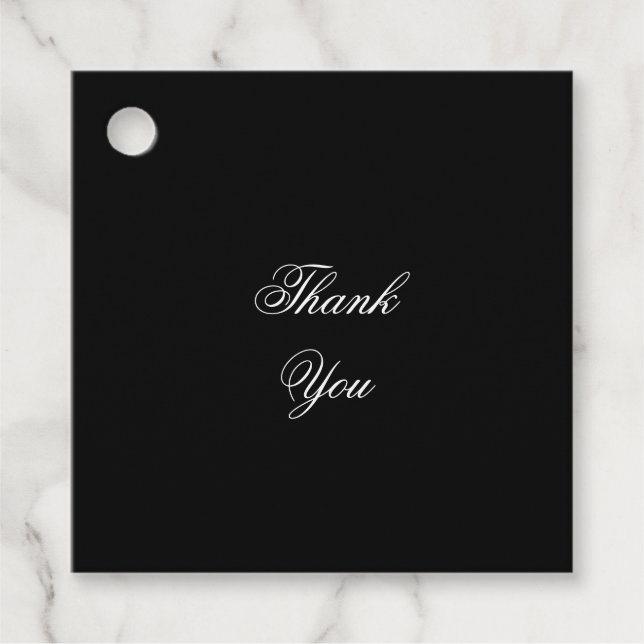 Black and White Wedding Favour Tags (Front)