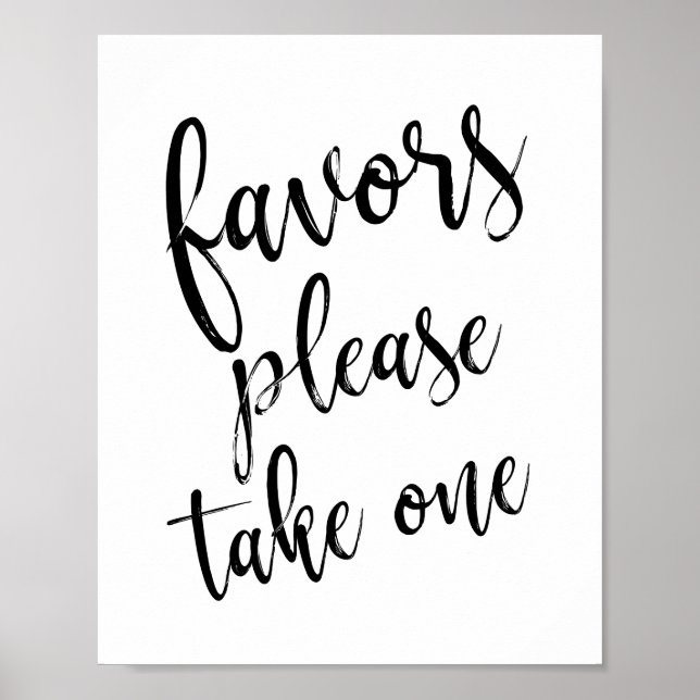 Black and White Wedding Favours 8x10 Sign (Front)