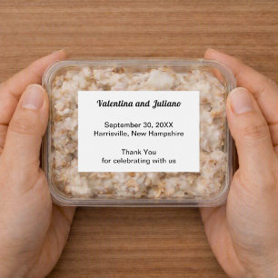 Black and White Wedding Food Favour Label