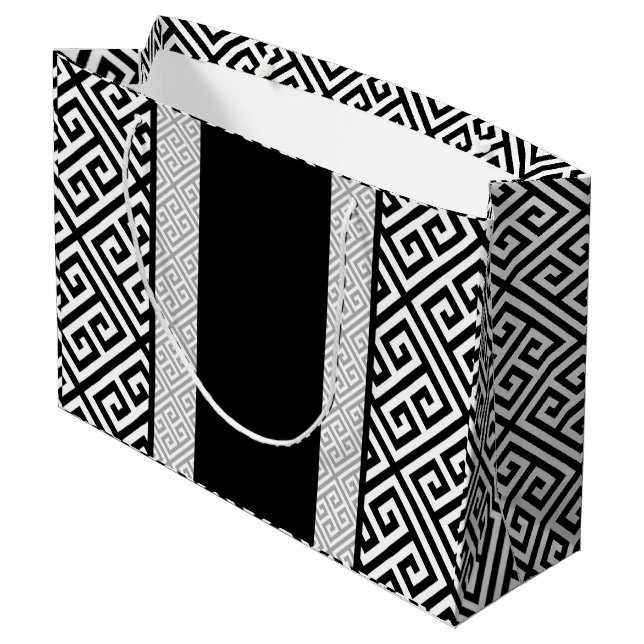Black and white Wedding Gift Bag (Back Angled)