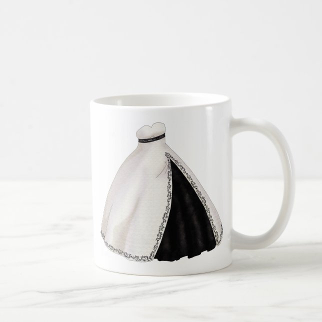 Black and White Wedding Gown Coffee Mug (Right)