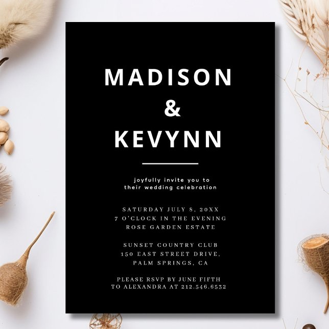 Black and White Wedding Invitation (Creator Uploaded)